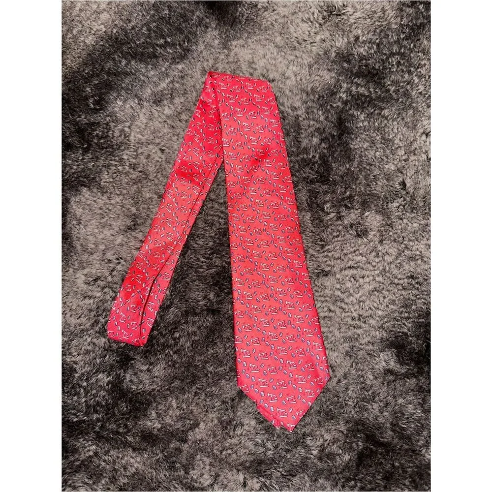 Paris Texas Apparel Co. “Thirsty Birds” Handmade Silk Red Pumpjack Oil Tie OS